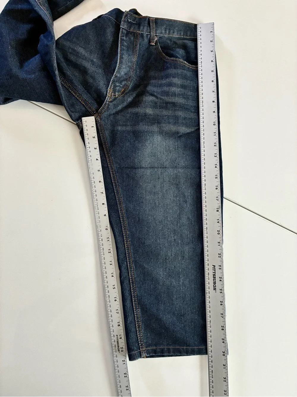 BEVERLY HILLS POLO CLUB 32/32 CLASSIC BLUE DENIM JEAN JORTS CASUAL UNISEX EUC